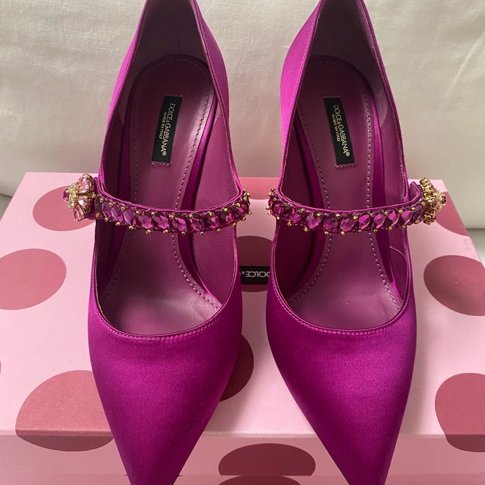 Dolce & Gabbana Pink Satin Heels